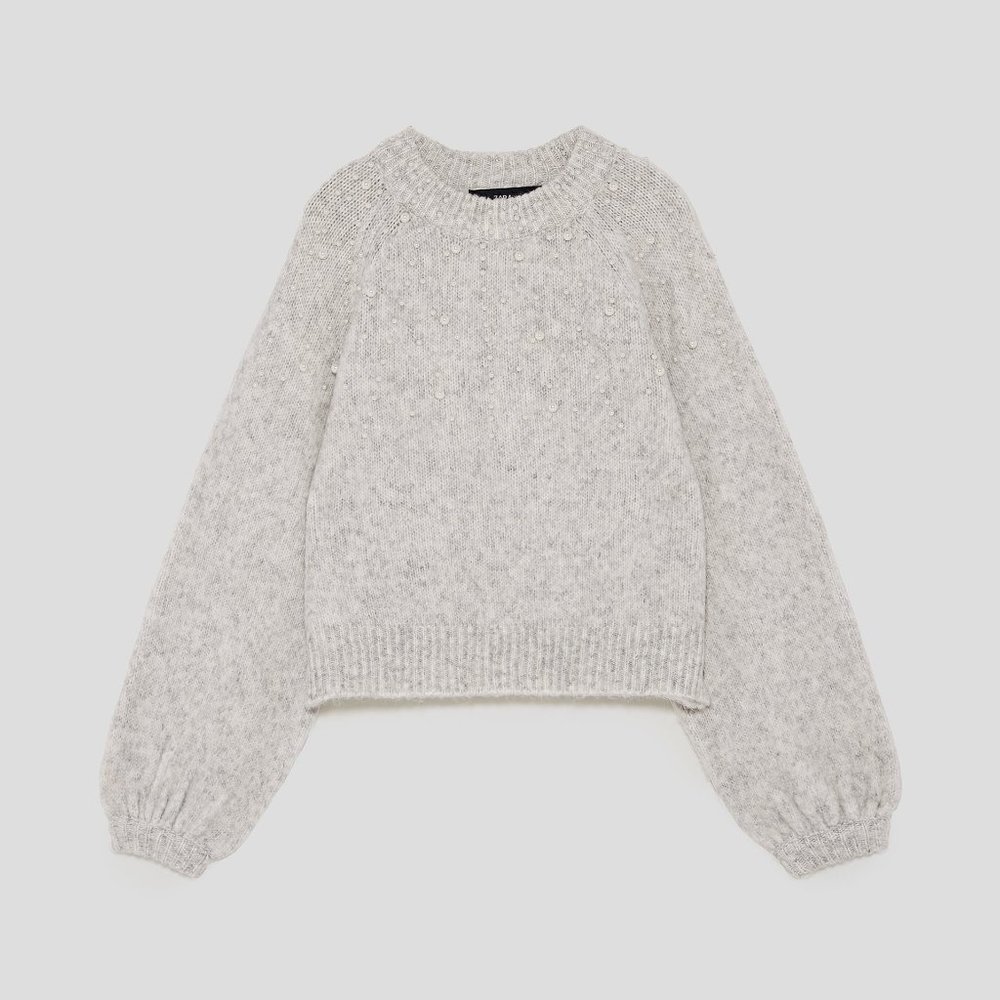 Zara Faux Pearl Sweater - Picture 8 of 9